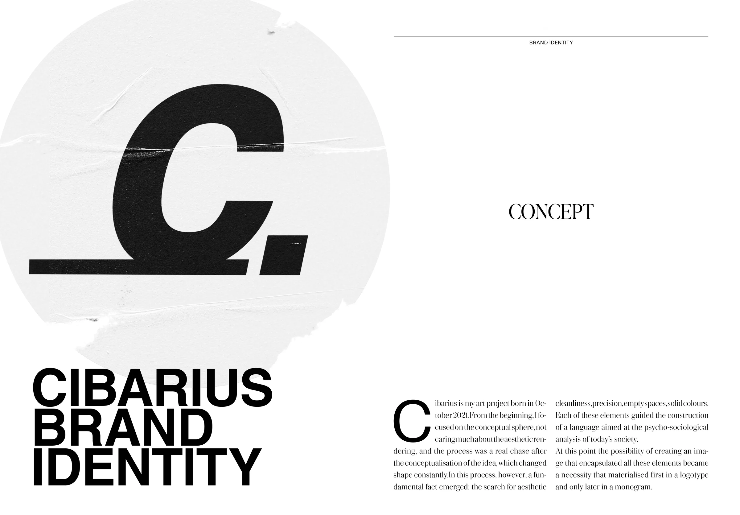 Logotipo principale Cibarius con studio tipografico in Helvetica