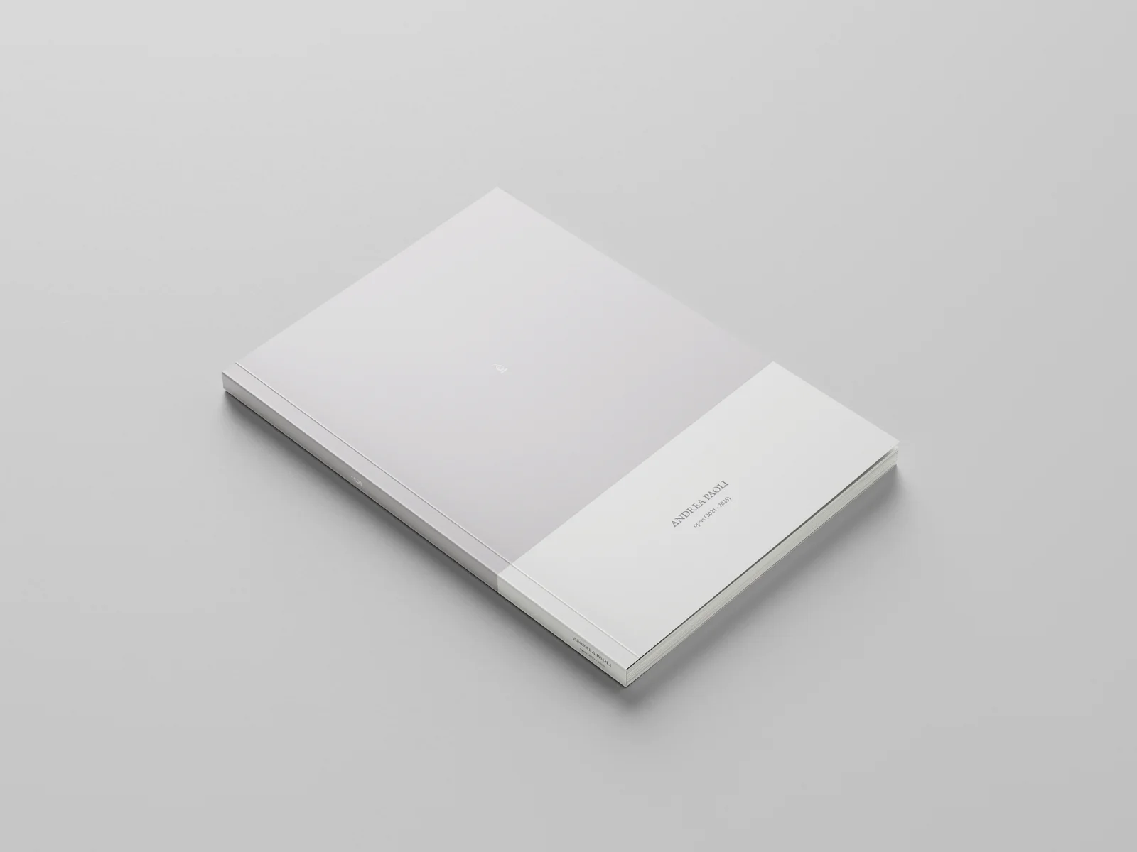 Andrea Paoli, copertina del catalogo opere 2021-2025: design editoriale
