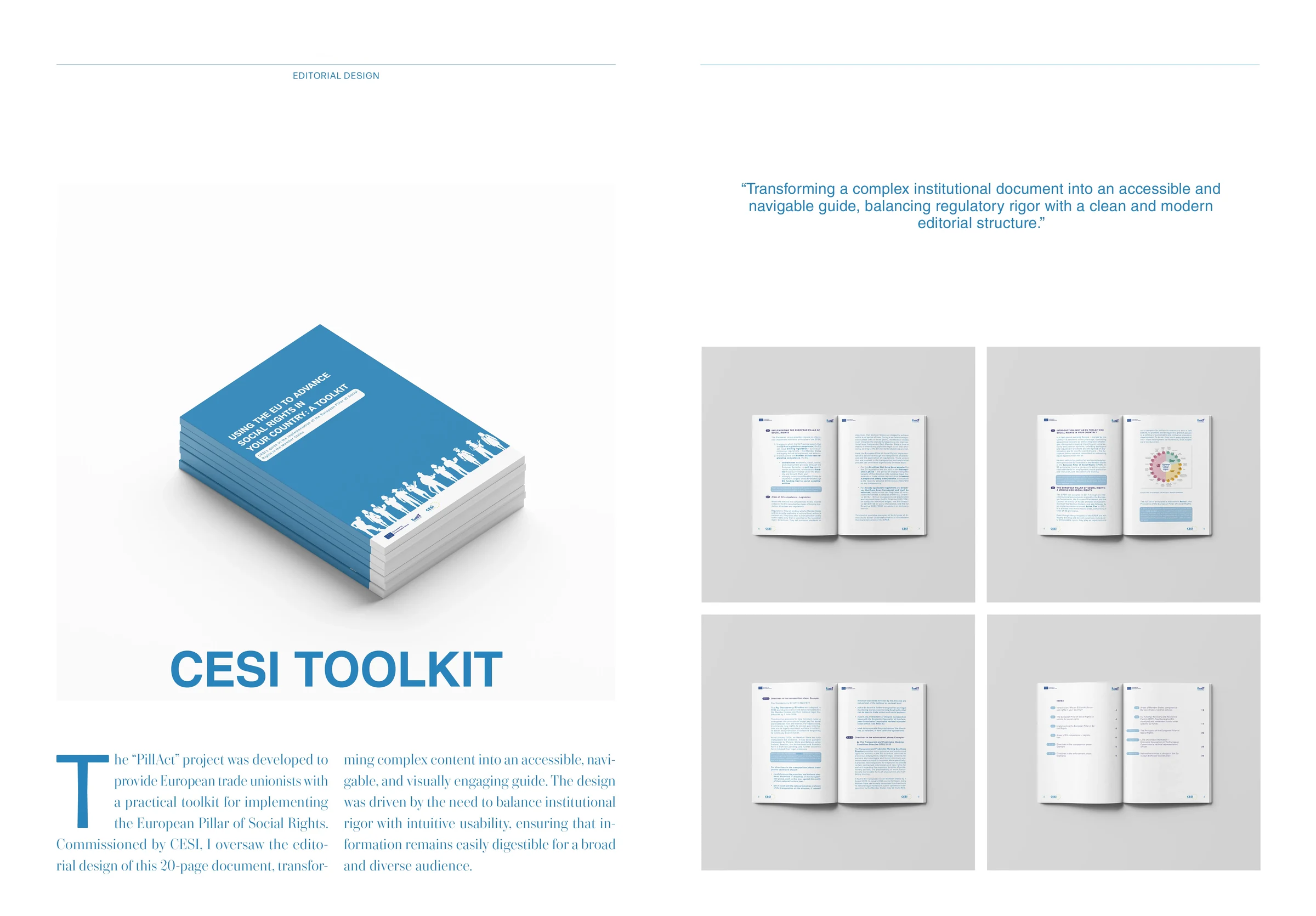 Cover and opening page of the printed institutional toolkit for CESI