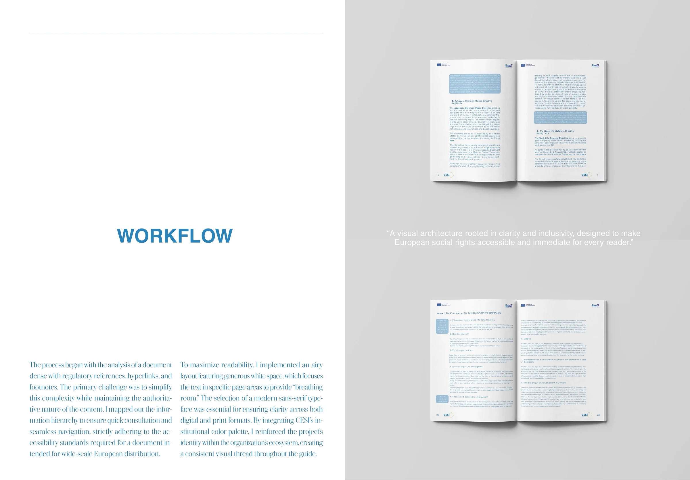 Editorial grid and layout of data and tables for the European confederation