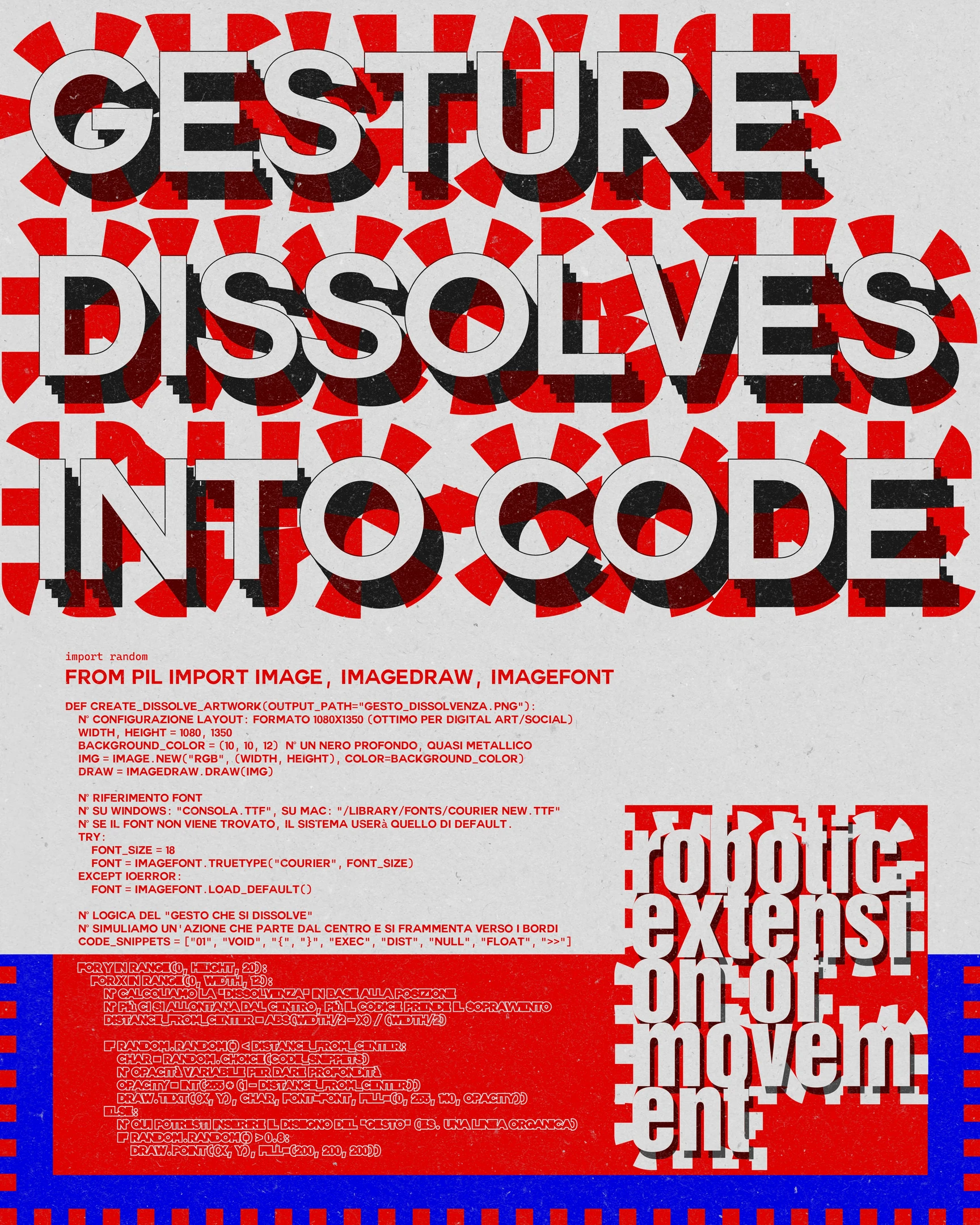 Gesture Dissolves Into Code — generative art and digital visual research