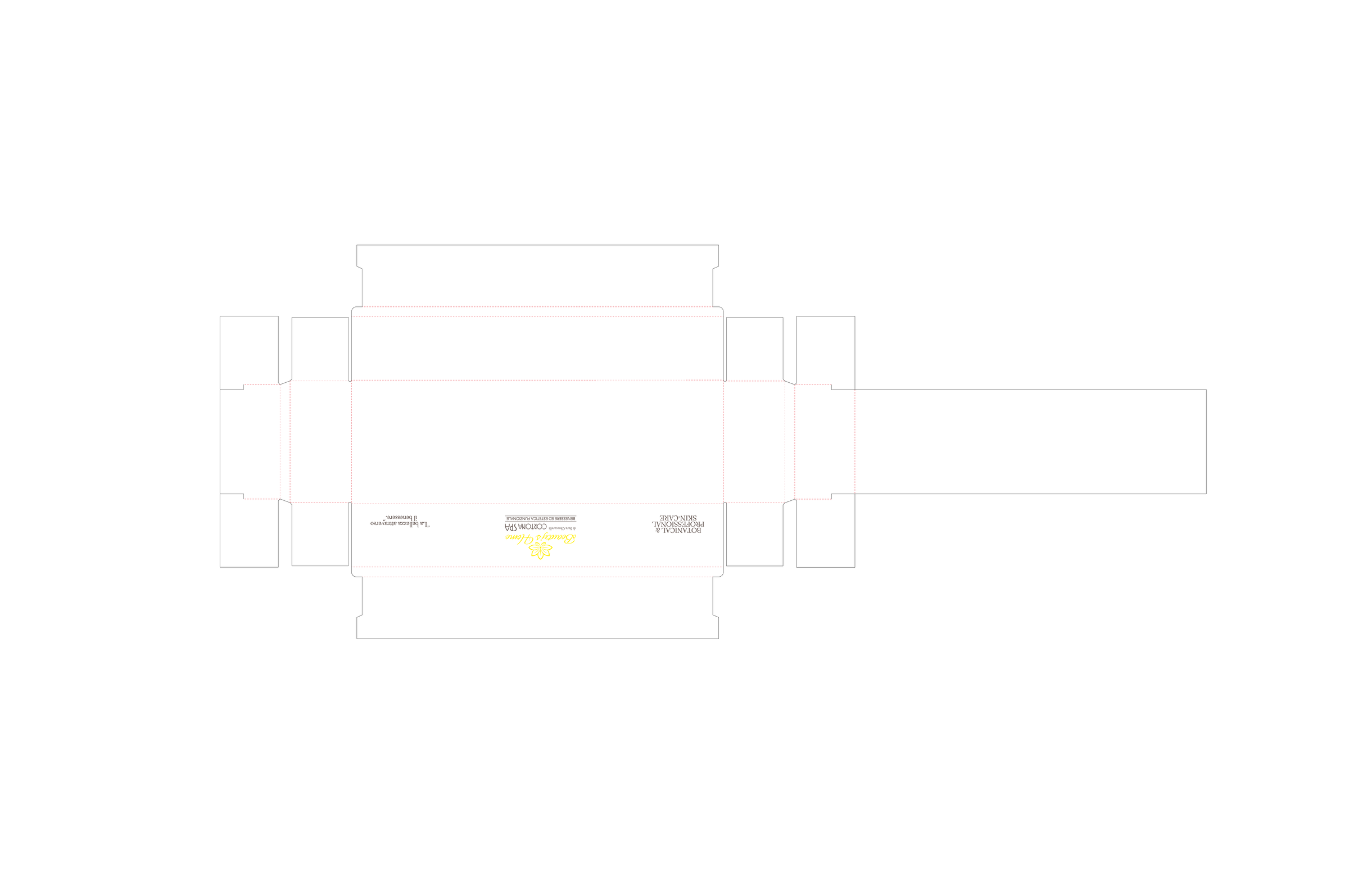 Progettazione cartotecnica esterna della confezione packaging per Beauty's Home